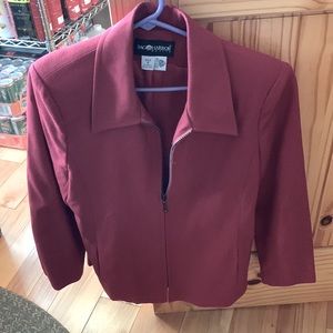 Say Harbor petite. Size 8 dress jacket. Color is red.